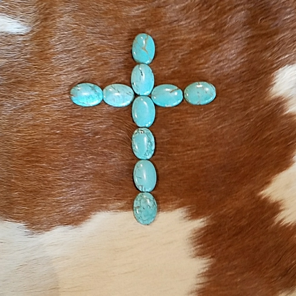 Leather, turquoise and hair on hide purse